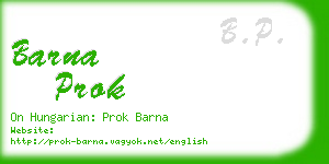 barna prok business card